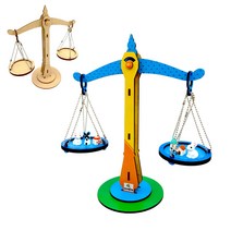 양팔저울 만들기(MDF) / 과학 키트, 기본구성+피규어 추가