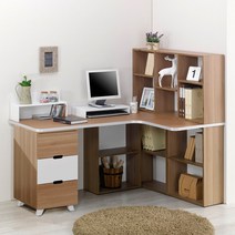 뉴욕퍼니처 더블 코너책상 3단서랍형, 오크_AAK57