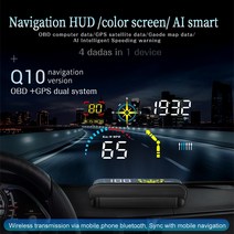 q10 자동차 헤드 디스플레이 obd2 hud gps 속도계 물, Q10 HUD, CN