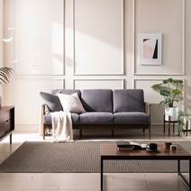 리바트 올 뉴탐 3인 패브릭 소파 (8색), (옵션7)베이지+월넛