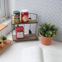 좁은거실 철제 미니2단 선반진열대 카페정리함 1인주방 싱크대양념장 정리노하우 좁은공간활용 수납용품, 아이보리, 아이보리