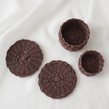 슬로우모먼츠 페이퍼 라탄 - 종이실로 컵받침 & 미니 케이스 만들기 diy키트 동영상 포함, 레트로 브라운, 선택안함, 1개