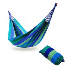 STRIPE 튼튼 캔버스원단 해먹 173x75cm + 파우치포함, 블루