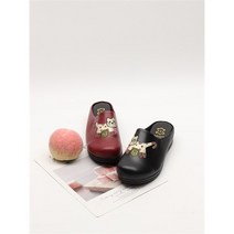 [코지] 여자 귀여운 고양이자수 유치원교사 실내화 슬리퍼, WS15917_블랙／235