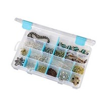 아트빈 6944분리 가능한 디바이더가 있는 AG 미디엄 방청 박스 쥬얼리 크래프트 정리함 1 기술이 적용된 플라스틱 보관 케이스 아쿠아 엑센트가 클리어