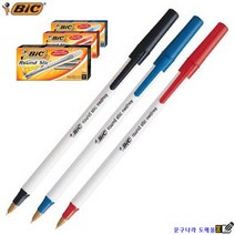 볼펜 빅 라운드 스틱 Round Stic 1.0mmx12개 Bic, 적색