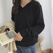 마롱패션 브이넥 니트 루즈 핏 베이직 데일리 데일 마롱