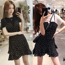 녕동 여름 여성의류 여성 반팔 도트 롱 원피스 빅사이즈 여름 예쁜 +사은품