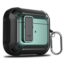꼰대마켓 애플 에어팟 3세대 충격방지 무선 이어폰 케이스, 블랙