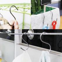 중 S자형 다용도고리 10P 벽걸이 스페이스월후크 네트망 휀스 스텐고리 밀대걸이 펜스망 휀스망 후크걸이, 기본