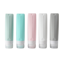 아마트 새지않는 캠핑 여행용 실리콘 샴푸용기 공병, 1개, 80ml 5개 세트