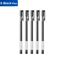 중성펜 문구용품 샤오미 BeiFa 젤 펜 0.5mm 잉크 슈퍼 내구성 사인 1800M 쓰기 사무실 비즈니스 스쿨 문구 10 개 5 로트, [04] 5 Black Pen
