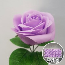 이플린 비누꽃 재료 비누 장미 꽃다발 꽃바구니 DIY, 02.왕장미-25개입_잎사귀_퍼플