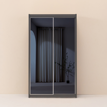 레오가구 슬라이딩쿠페 올흑경 장롱/옷장 (2통구성), 1서랍장, 2서랍장