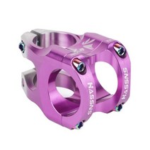 HASSNS Mtb 파워 스템 로드 바이크 산악 자전거 브리지 짧은 35mm 핸들 바 테이블 조절 가능한 라이저 31 8 사이클링, Purple-Titanium