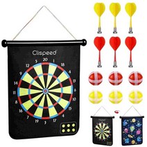 dart magnetic dartboard game board kids reversible set darts rollup throw double sided safety safe, 빨간색