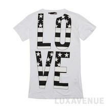 러브 모스키노 LOVE 화이트 블랙 반팔 로고티셔츠 드레스