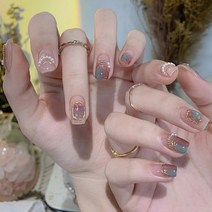 네일팁 수제 붙이는네일팁 네일아트스티커 Sea of ​​the Sea의 딸 sea High J Sensory Handmade Phototherapy Nail Patch는 아름다운 Baroque Pearl Pearl과 완제품입니다., M 코드