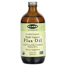 플로라 Flora 인증 하이 리그난 아마 오일 500ml(17fl oz), 1개, 기본