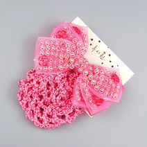 오로라 큐빅 리본 유아 머리망 발레머리망 여아머리망