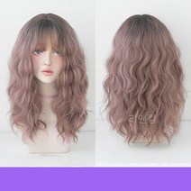 리앤킴 여성 패션 웨이브 긴머리 통가발 WA2236, 1개, 핑크브라운