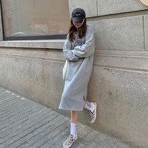 레터링 포인트 루드 루즈핏 여리여리한 여성 롱원피스