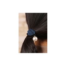 엠케이유통 방울 머리 끈 (94652) 검정 고무줄 헤어 슈슈 반묶음 포니테일 긴 올림 당고 똥