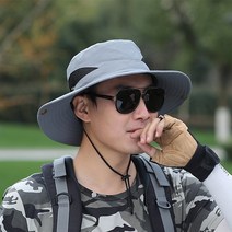 토이앤스티치 아웃도어 와이드 사파리 벙거지 버킷햇 모자, 그레이