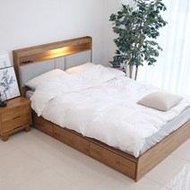 아르볼가구 도나 LED 원목 수납 침대 프레임, 추가 안함, 월넛