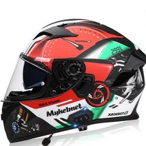 블루투스 헬멧 시스템 풀페이스 오토바이헬멧 경량 일체형 바이크 하이바 3XL, 35_레드 일체형+투명쉴드+3종세트포함