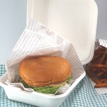 [B-003] 투고팩 펄프도시락 일체형 펄프용기 원터치 햄버거용기 50개, B-003 백색 (50개)