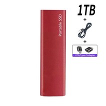 샤오미 휴대용 외장형 하드 SSD USB C 고속 디스크 1TB 2TB 4TB 16TB, [17] Red 1TB