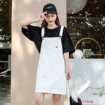 puildaug 여름 스트랩 느슨한 대형 자수 디스크 버클 스키니 카우보이 점프 수트 짧은 바지