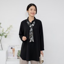 엄마옷 모슬린 타이 카라 롱 블라우스 BL304037마담 미시옷 50대 중년여성의류 60대 엄마옷 빅사이즈 할머니옷 여성옷