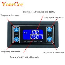 신호 발생기 1HZ ~ 150KHZ PWM 펄스 주파수 듀티 사이클 가변 모듈 LCD 디지털 디스플레이 XY-PWM1, 한개옵션0
