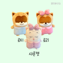 롯데월드 인형 애착 부드러운 3종 쿠션 봉제인형 42X48cm, 로티