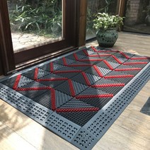 카디매트 상가 매장 회사 관공서 학교 발매트 출입구 솔매트 발판 60x120cm, B형 레드 스트라이프 60x120cm