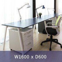 한성 토파스 수입 슈팅책상 1600 가림판무 D600 화이트다리 사무실 사무용책상, 다크