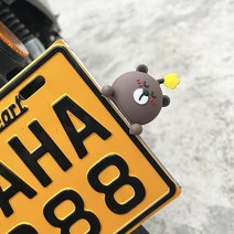 악세사리 꾸미기 오토바이꾸미기 작은 자전거 용품 소품 행거, 꽃곰 자동차 번호판 엎드려