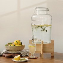 BUyuS디스펜서 글라스 2size 택1 글라스 우든 물병굿딜 브이숍, 8L, 8000ml