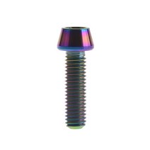 M6 10mm - 40mm 티타늄 알렌 키 테이퍼 헤드 볼트 자전거 헤드셋 브레이크 나사 스크류, Rainbow, 18mm