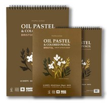 파펠시노 PAPELSINO 오일파스텔 스케치북 색연필 종이 브리스톨지, A4 스프링