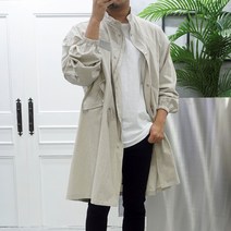 고천 워싱 오버핏 롱야상