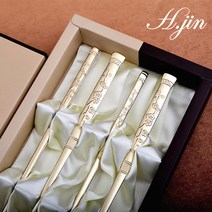 [도도예] H.jin 매화 티타늄수저세트 (2인용) 해외 손님 외국인 친구 바이어 한국 전통 선물 기념품 답례품 추천, 1세트