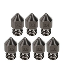 MK8 슈퍼 하드 스틸 노즐 몰드 부식 방지 압출기 엔더 3 프로 용 1.75mm 3D 프린터 5 개, [01] 0.2 미리메터