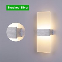 수면등 취침등 무드등 led 유행 벽 램프 침실 머리맡 계단 복도 간단한 벽 조명 장식, 브러시 은색, 29x11cm, 쿨 화이트(5500-7000k)