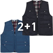 노블진 2+1 남자 작업조끼 공구 기모 주머니많은조끼 방한조끼 빅사이즈