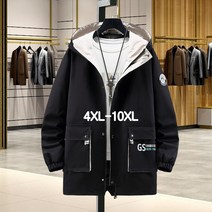 쥬엔리치 남자 빅사이즈 후드 바람막이 롱 점퍼 남성 자켓 봄 가을 잠바 4XL-10XL