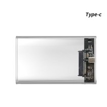 TISHRIC-외장 HD 케이스 2.5 HDD 케이스 SSD 외장 하드 드라이브 박스 인클로저 6Gbps 10 테라바이트 SATA to USB 3.0 디스크 어댑터, type-c White2