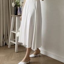 [바보사랑] 여성 여자 롱 스커트 치마 데일리 엘니 뒷밴딩 플레어